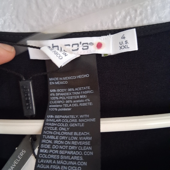 Chico's NWT Travelers Paisley Chiffon Layer Top Green Tan 4/XXL - Picture 8 of 9